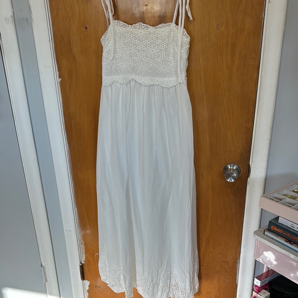 White Lace Maxi Dress NWOT